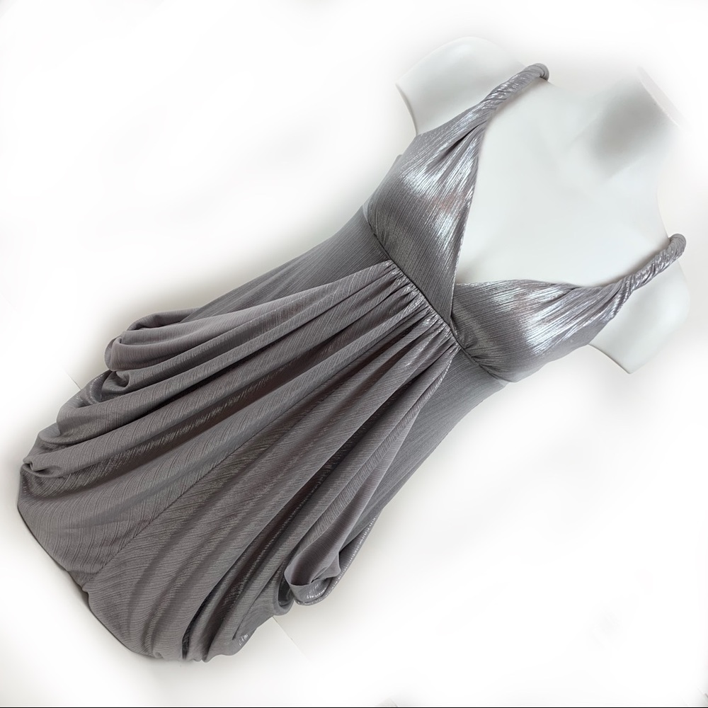 BEBE Silver Shimmer Sexy Party Dress XS